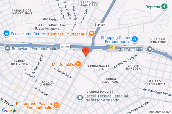 Mapa da localização - Fernandópolis